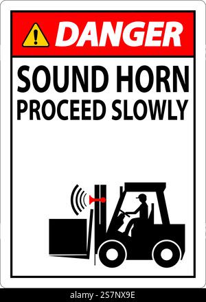Segnale acustico pericolo: Procedere lentamente Illustrazione Vettoriale