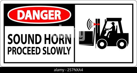 Segnale acustico pericolo: Procedere lentamente Illustrazione Vettoriale