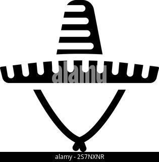 vettore icona sombrero hat cap glyph. cappello sombrero. illustrazione del simbolo isolato. illustrazione vettoriale dell'icona del glifo del cappello sombrero Illustrazione Vettoriale