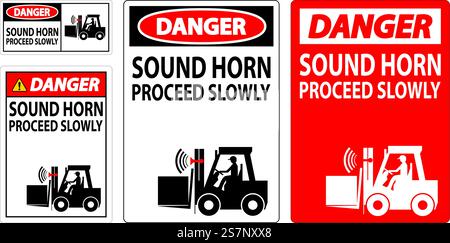 Segnale acustico pericolo: Procedere lentamente Illustrazione Vettoriale