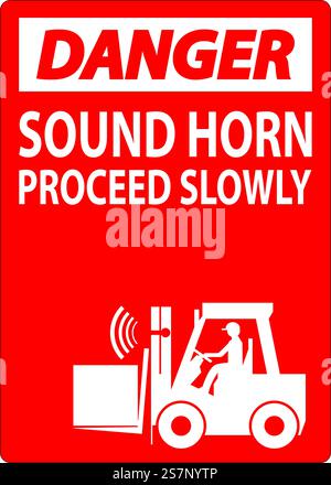 Segnale acustico pericolo: Procedere lentamente Illustrazione Vettoriale