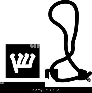tefillin phylacteries glyph icon vector (vettore icona glifo tefillin phylacteries). segno di filatteri dei tefillin. illustrazione del simbolo isolato. illustrazione vettoriale dell'icona del glifo di tefillin phylacteries Illustrazione Vettoriale