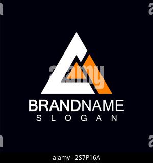 Logo monogramma a forma di triangolo con lettera creativa LA Illustrazione Vettoriale