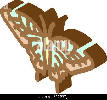 vettore di icone isometriche estive a coda di rondine della tigre orientale. cartello estivo con la coda di rondine della tigre orientale. illustrazione del simbolo isolato. illustrazione vettoriale dell'icona isometrica estiva della tigre orientale Illustrazione Vettoriale