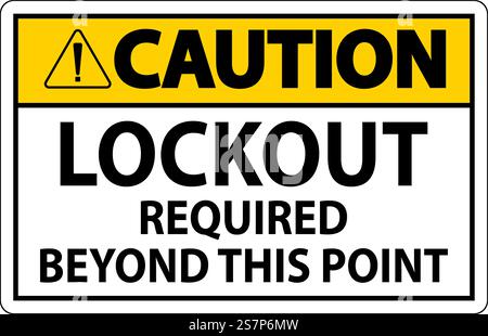 Cartello di attenzione, blocco richiesto oltre questo punto Illustrazione Vettoriale
