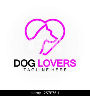 Modello vettoriale con logo Dog Lovers Illustrazione Vettoriale
