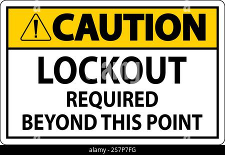Cartello di attenzione, blocco richiesto oltre questo punto Illustrazione Vettoriale