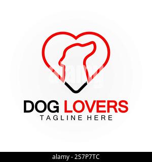 Modello vettoriale con logo Dog Lovers Illustrazione Vettoriale