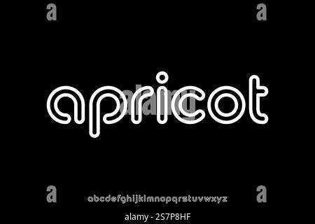 Vettore di font moderno e divertente per la visualizzazione dei contorni Illustrazione Vettoriale