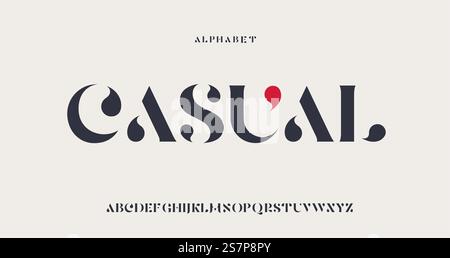 Caratteri alfabetici eleganti. classico e moderno serif con scritta minimal Illustrazione Vettoriale