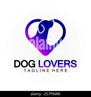 Modello vettoriale con logo Dog Lovers Illustrazione Vettoriale