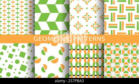 Serie di ripetizioni geometriche senza giunture. Illustrazione Vettoriale