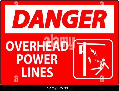 Segnale di pericolo linee elettriche aeree Illustrazione Vettoriale