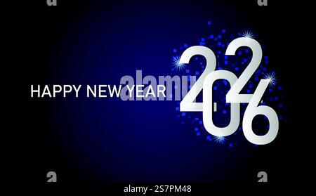 Buon anno 2026 Text Design. Biglietto d'auguri. Illustrazione Vettoriale