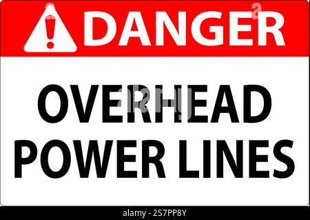 Segnale di pericolo linee elettriche aeree Illustrazione Vettoriale
