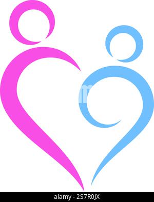 Adozione e community care Logo vettore modello Illustrazione Vettoriale