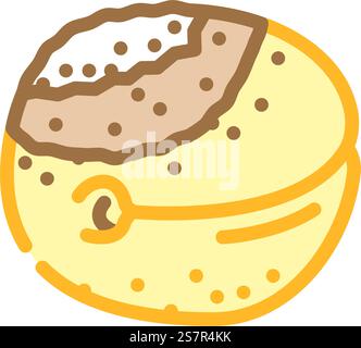 vettore icona colore cibo marcio pesca. segno di cibo marcio alla pesca. illustrazione del simbolo isolato. illustrazione vettoriale dell'icona del colore della pesca Illustrazione Vettoriale