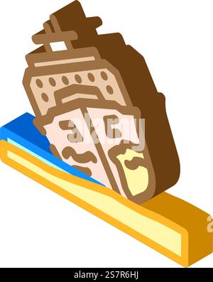 vettore icona isometrico corrosione marina. segno di corrosione marina. illustrazione del simbolo isolato. illustrazione vettoriale dell'icona isometrica relativa alla corrosione marina Illustrazione Vettoriale