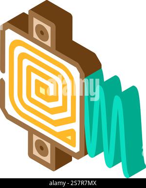 vettore icona isometrica elettronica tecnologia rf. segnale elettronico tecnologia rf. illustrazione del simbolo isolato. illustrazione vettoriale dell'icona isometrica dei componenti elettronici della tecnologia rf Illustrazione Vettoriale