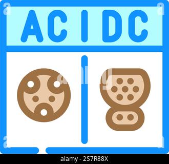 vettore icona a colori elettrici dei tipi di caricabatteria ev. segnale elettrico tipi di caricabatteria ev. illustrazione del simbolo isolato. illustrazione vettoriale dell'icona dei tipi di caricabatteria ev a colori elettrici Illustrazione Vettoriale