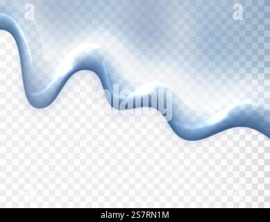 Siero liquido blu trasparente isolato su sfondo trasparente. Consistenza cosmetica del flusso del gel crema. Modello di bordo liscio liquido vettoriale per la progettazione. Siero liquido blu trasparente isolato su sfondo trasparente. Consistenza cosmetica del flusso del gel crema. Modello di bordo liscio liquido vettoriale per la progettazione Illustrazione Vettoriale