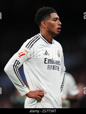 Madrid, Spagna. 20 gennaio 2025. Jude Bellingham del Real Madrid durante la partita della Liga EA Sports tra il Real Madrid e l'UD Las Palmas giocata allo stadio Santiago Bernabeu il 19 gennaio 2025 a Madrid, Spagna. (Foto di Bagu Blanco/PRESSINPHOTO) credito: PRESSINPHOTO SPORTS AGENCY/Alamy Live News Foto Stock