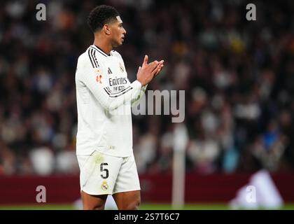 Madrid, Spagna. 20 gennaio 2025. Jude Bellingham del Real Madrid durante la partita della Liga EA Sports tra il Real Madrid e l'UD Las Palmas giocata allo stadio Santiago Bernabeu il 19 gennaio 2025 a Madrid, Spagna. (Foto di Bagu Blanco/PRESSINPHOTO) credito: PRESSINPHOTO SPORTS AGENCY/Alamy Live News Foto Stock