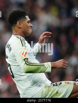 Madrid, Spagna. 20 gennaio 2025. Jude Bellingham del Real Madrid durante la partita della Liga EA Sports tra il Real Madrid e l'UD Las Palmas giocata allo stadio Santiago Bernabeu il 19 gennaio 2025 a Madrid, Spagna. (Foto di Bagu Blanco/PRESSINPHOTO) credito: PRESSINPHOTO SPORTS AGENCY/Alamy Live News Foto Stock