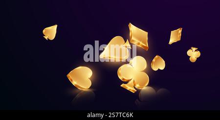Design dello sfondo del casinò 3D Gold Luxurious Vector Illustration VIP Illustrazione Vettoriale