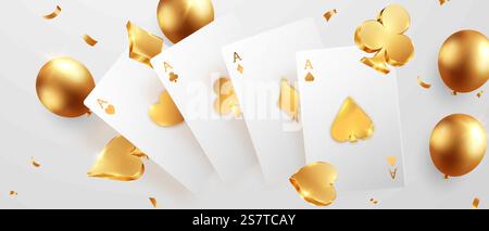 Design dello sfondo del casinò 3D Gold Luxurious Vector Illustration VIP Illustrazione Vettoriale