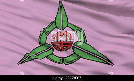 Hsinchu City Flag, Country Taiwan, Vista ravvicinata, rappresentazione 3D. Foto Stock