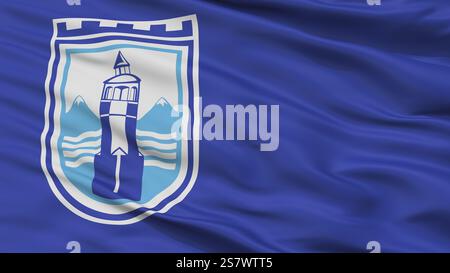 Comune di Gostivar City Flag, Country Macedonia, Vista ravvicinata, rappresentazione 3D. Foto Stock
