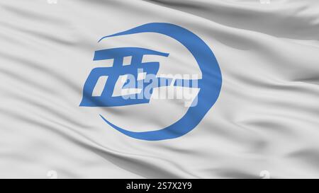 Seiyo City Flag, Country Japan, Prefettura di Ehime, Vista ravvicinata Foto Stock