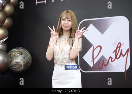 TAIPEI, CINA - 20 GENNAIO 2025 - l'attrice giapponese Kokone Sasaki partecipa alla conferenza stampa per il piano di cooperazione tra Taiwan e il Giappone Foto Stock