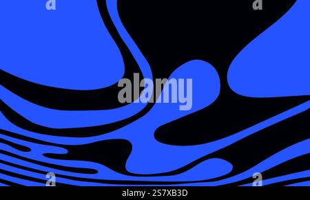 sfondo della curva delle onde morbide astratta. sfondo blu e nero con un design ondulato Illustrazione Vettoriale