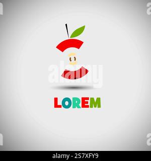 Logo frutta fresca, frutta e acqua. logo colorato per bevande fresche. disegnato a mano. Non ai, illustrazione vettoriale Illustrazione Vettoriale