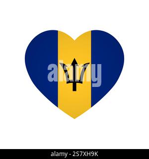 Bandiera delle Barbados - bandiera colorata rettangolare che rappresenta un'identità e un patrimonio culturale del paese. L'essenza dell'orgoglio nazionale e dell'unità. Attaccata dagli angoli di un album di carta Illustrazione Vettoriale