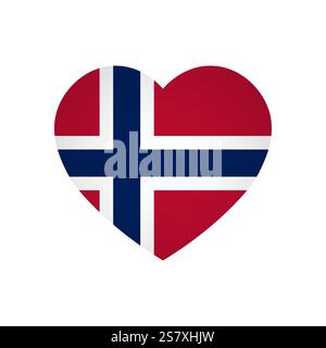 Bandiera della Norvegia - bandiera colorata rettangolare che rappresenta un'identità culturale e un patrimonio nazionale. L'essenza dell'orgoglio nazionale e dell'unità. Attaccata dagli angoli di un album di carta Illustrazione Vettoriale