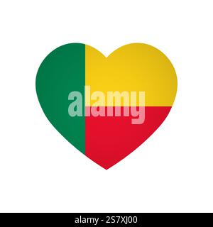 Bandiera del Benin - bandiera colorata rettangolare che rappresenta un'identità culturale e un patrimonio del paese. L'essenza dell'orgoglio nazionale e dell'unità. Attaccata dagli angoli di un album di carta Illustrazione Vettoriale