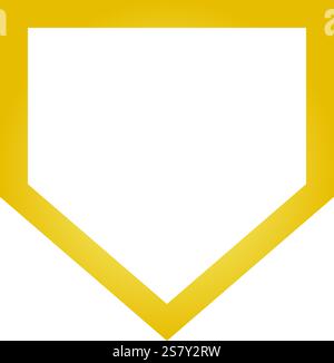 Icona Vector piastra Home baseball. Progettazione modello. Silhouette. Giocare. Base. Diamante da baseball Illustrazione Vettoriale