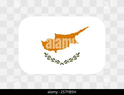 Bandiera di Cipro - bandiera colorata rettangolare arrotondata che rappresenta un'identità e un patrimonio culturale del paese. L'essenza dell'orgoglio nazionale e dell'unità. Indicatore vettoriale su sfondo trasparente. Illustrazione Vettoriale