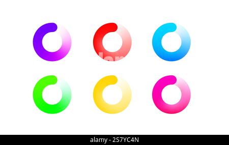 Caricamento circolare del programma, set di colori. Vettore Illustrazione Vettoriale