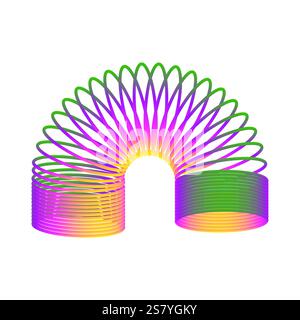 Icona di primavera colorata. Forma a spirale arcobaleno. Design brillante gradiente. Illustrazione vettoriale luminosa. Illustrazione Vettoriale