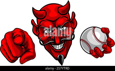 Illustrazione della mascotte del Devil Baseball Sport Team Illustrazione Vettoriale