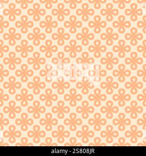 Motivo floreale senza cuciture in tonalità Peach Fuzz con forme astratte di petali. Design vettoriale morbido e minimalista per stampe tessili o carta da parati. Illustrazione Vettoriale
