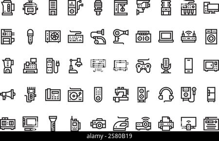 Raccolta di icone vettoriali di alta qualità con traccia modificabile. Ideale per progetti professionali e creativi. Illustrazione Vettoriale