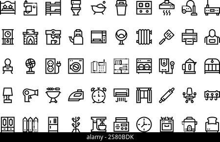 Raccolta di icone vettoriali di alta qualità con traccia modificabile. Ideale per progetti professionali e creativi. Illustrazione Vettoriale