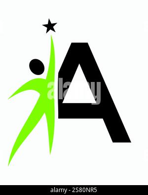 Lettera iniziale Un concetto di logo sanitario per Health Care, Sport, Bio, fitness o simbolo medico Illustrazione Vettoriale