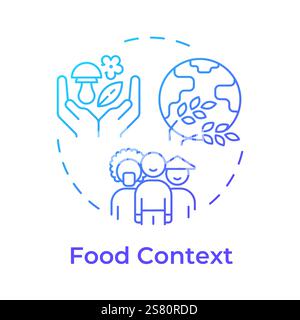 Icona concetto sfumatura blu contesto cibo Illustrazione Vettoriale