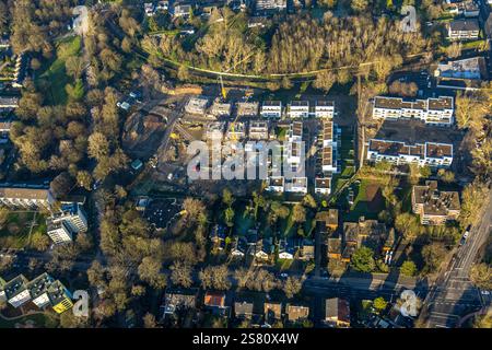 Vista aerea, nuova area residenziale di Zur Alten Ziegelei an der Zechenbahn, nuova area residenziale tra Schwarzer Weg, Uettelsheimer Weg e Halener Stra Foto Stock